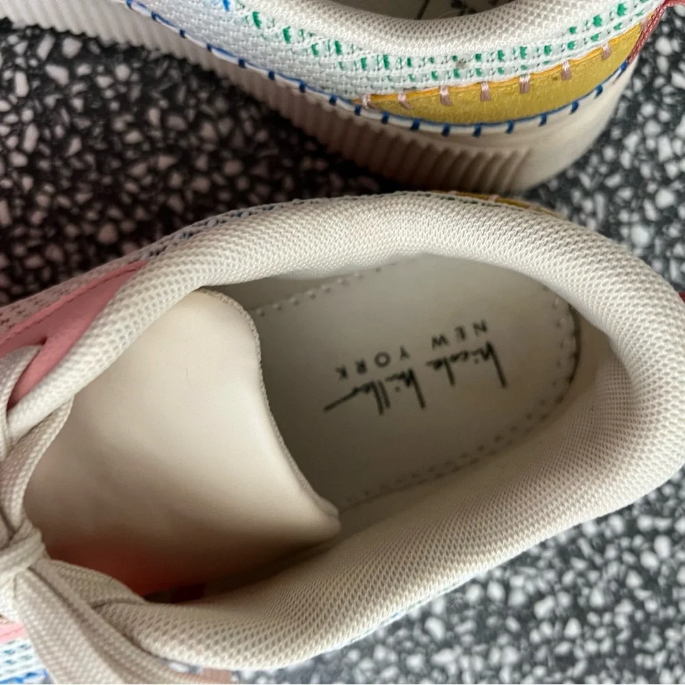 Nicole Miller Multicolor Woven Lace-Up Sneakers Sz 9 - Picture 5 of 5